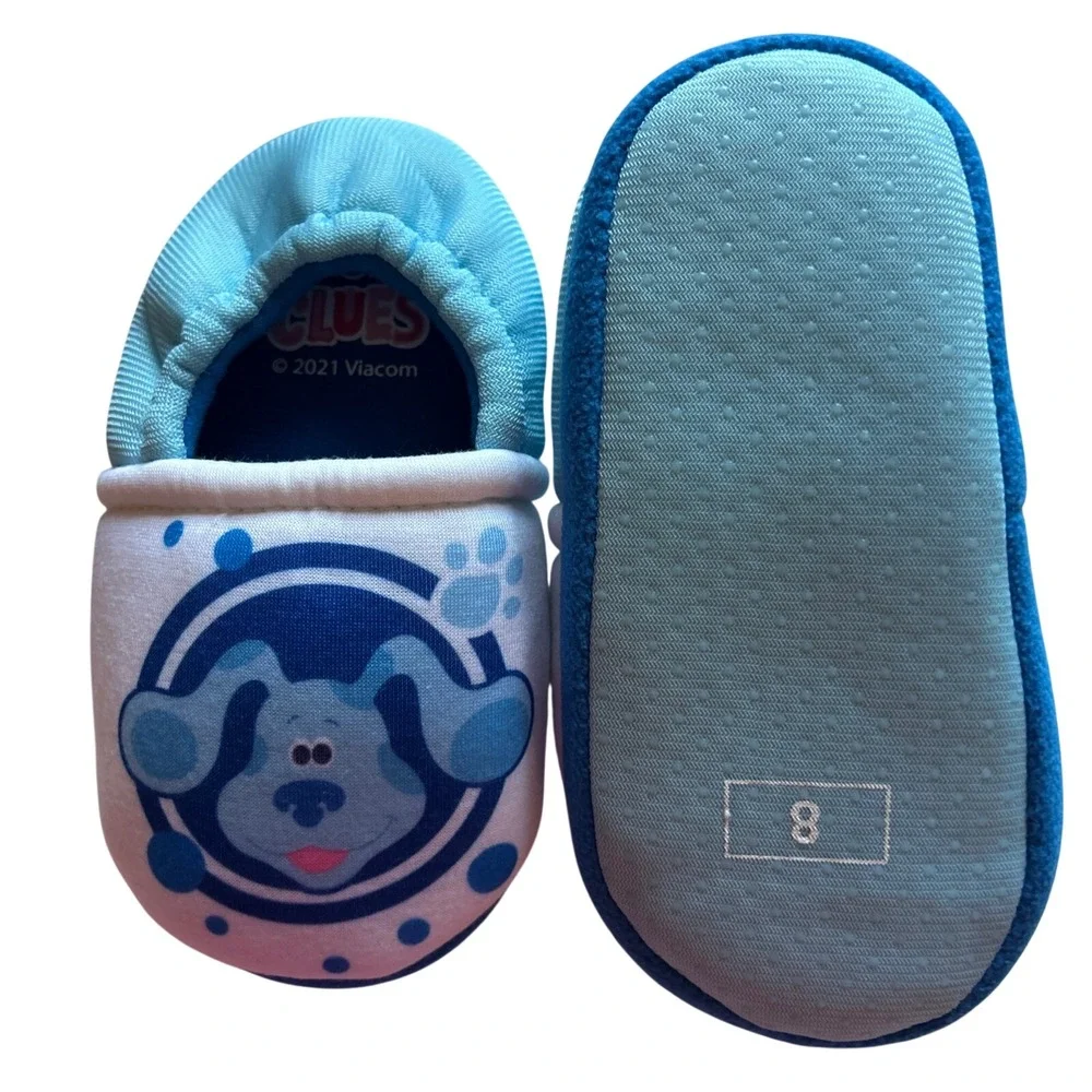 Bluey Slippers‎ Toddler Kids Size 8 Blue Dog Paw Print House Shoes 2021